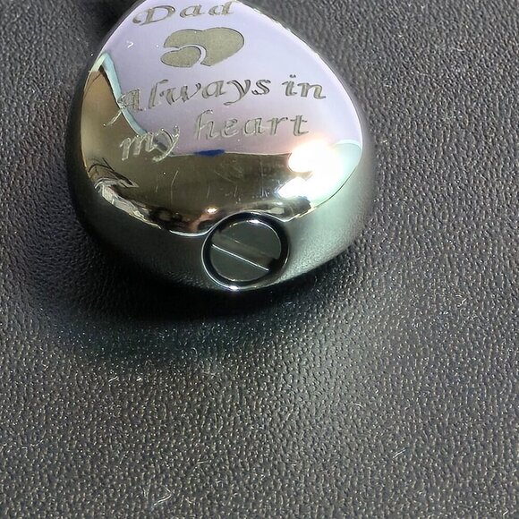 Dad Memorial Teardrop Urn Pendant Necklace (NWOT) - Picture 3 of 6
